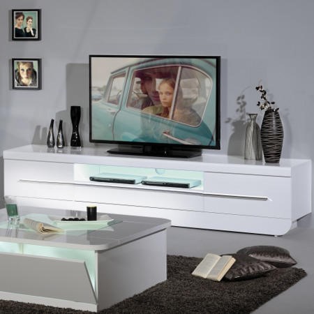 Sciae Floyd 36 inch Modern TV Hifi Unit Stand - White  Sciae Floyd 36 inch Modern TV Hifi Unit Stand - White
